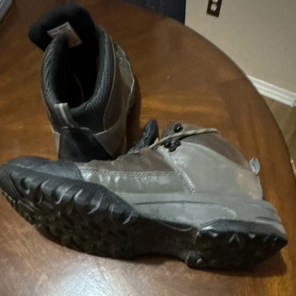 Dr. Scholls Mens Leather Hiking Ankle Boots Gray Black MN0T41EZ008 Size 10.5